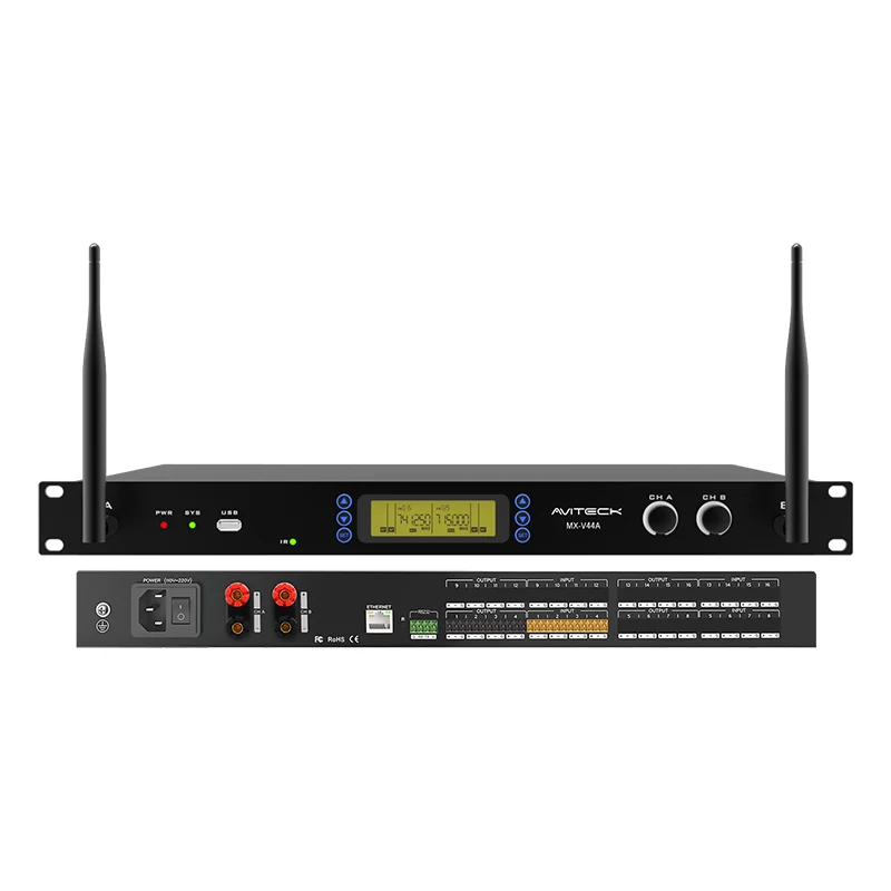 4CH DSP Amplifier With Wireless Microphone