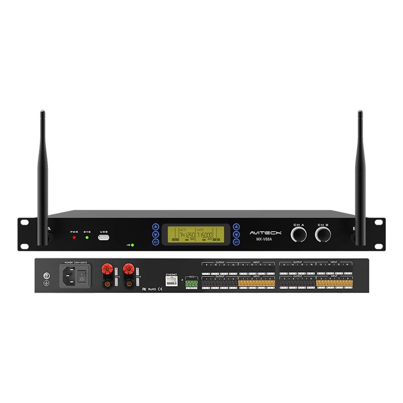 8CH DSP Amplifier With Wireless Microphone